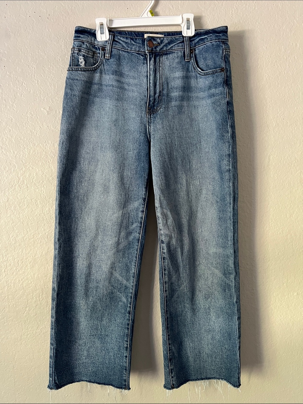 EUC OLIVER LOGAN Jeans Cropped Raw Hem Cotton Blend Size 28